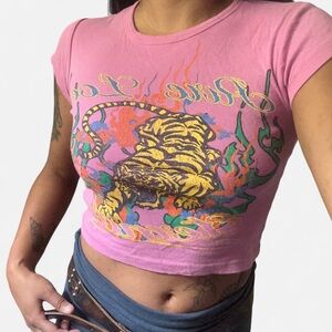 Urban Outfitters Pink Graphic Crop Top